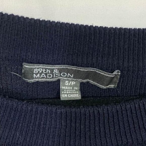 𝅺89TH & Madison navy sweater with silver gromets and lace up. Size small. - Picture 7 of 9